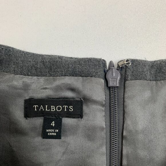Talbots Shift Dress Womens 4 Gray Metallic Tweed Wool Blend Short Sleeve Lined - Picture 8 of 12